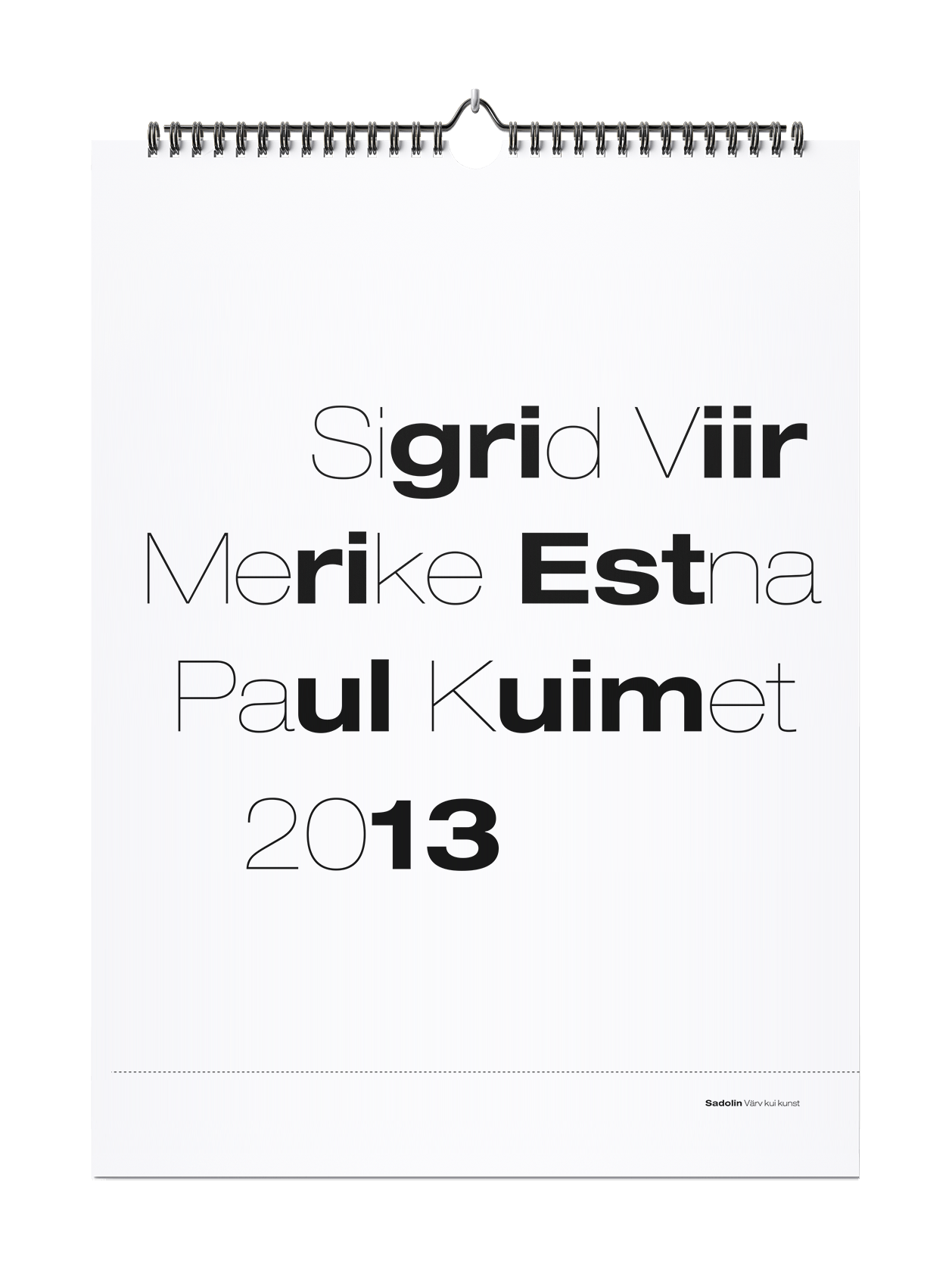 Paul Kuimet, Sigrid Viir, Merike Estna 2013 calendar preview